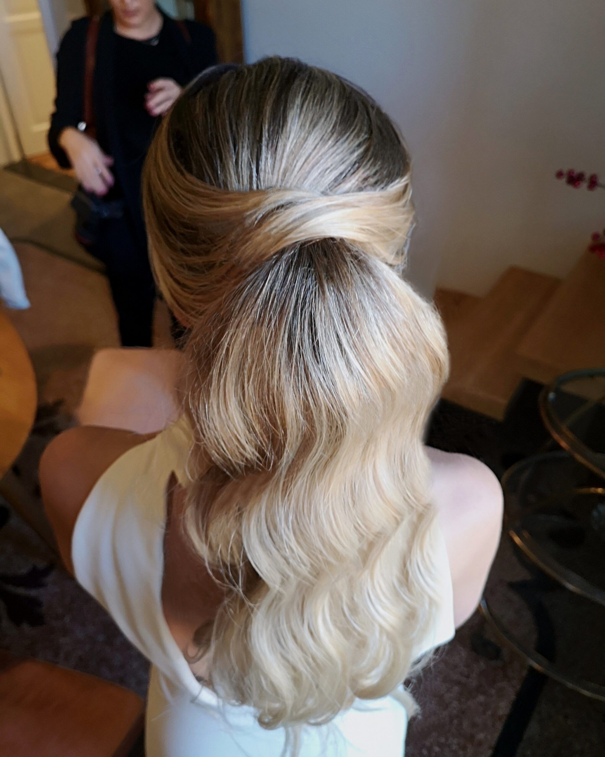 Makeup Hair Services wedding ponytail hollywood waves hairstyle Lazio Viterbo Rome italy - Janita Helova Luxury Hairdresser